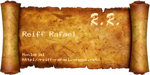 Reiff Rafael névjegykártya